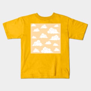 Pastel orange cloud print Kids T-Shirt